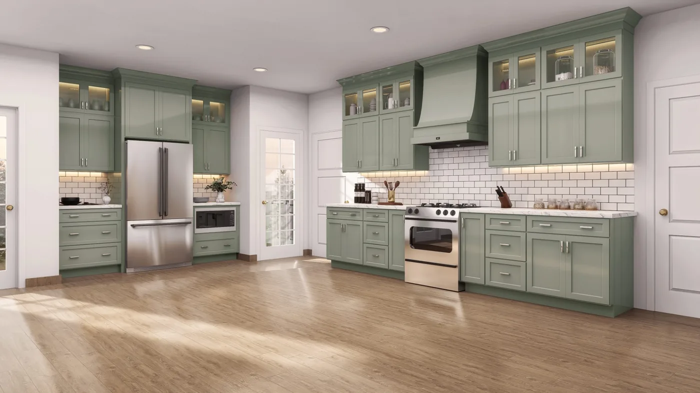 Jarlin Sage Green Shaker kitchen reference photo 1