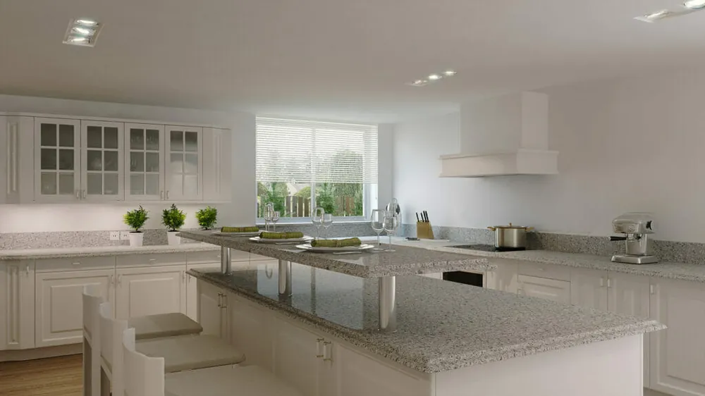 Atlantic Salt Caesarstone quartz installed countertop