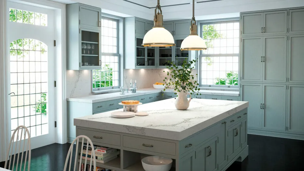 Calacatta Nuvo Caesarstone quartz installed countertop