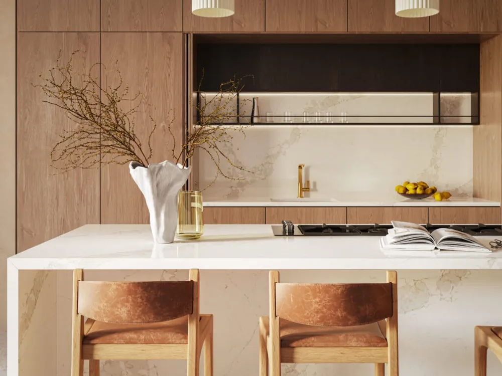 Calacatta Nuvo Caesarstone quartz full slab
