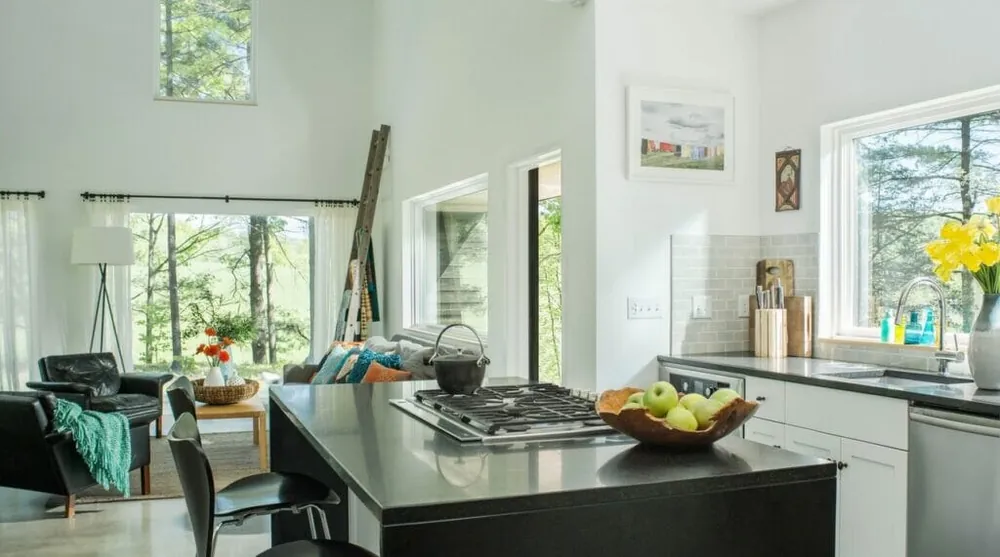 Concrete Caesarstone quartz installed countertop