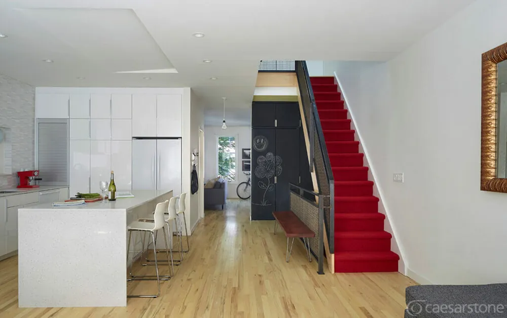 Nougat Caesarstone quartz installed countertop