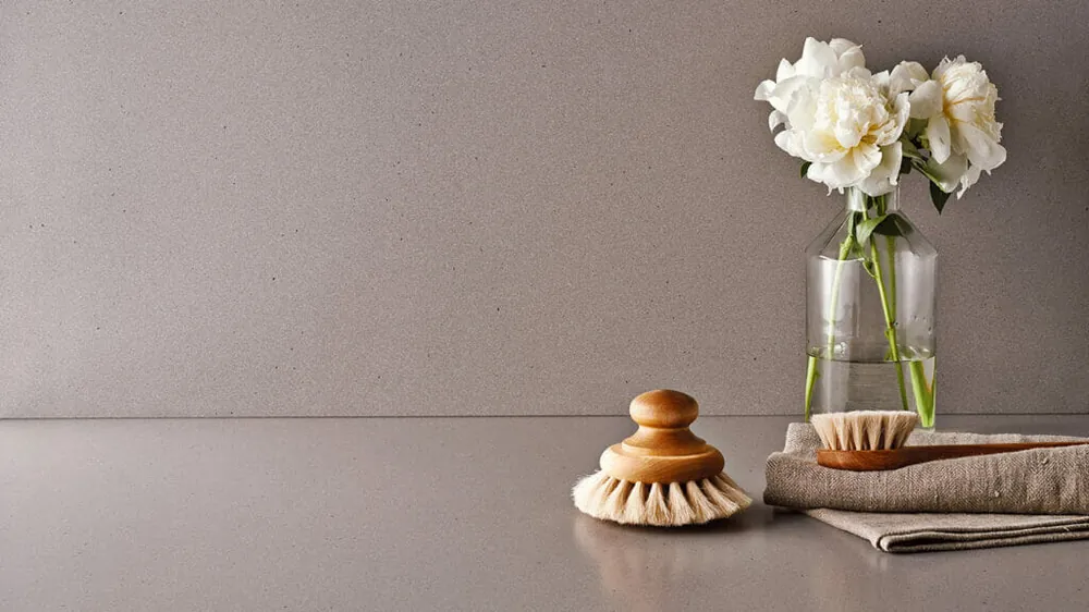 Sleek Concrete Caesarstone quartz installed countertop