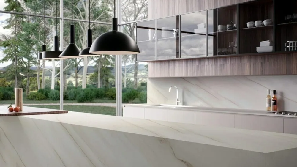 Sleet Caesarstone quartz installed countertop