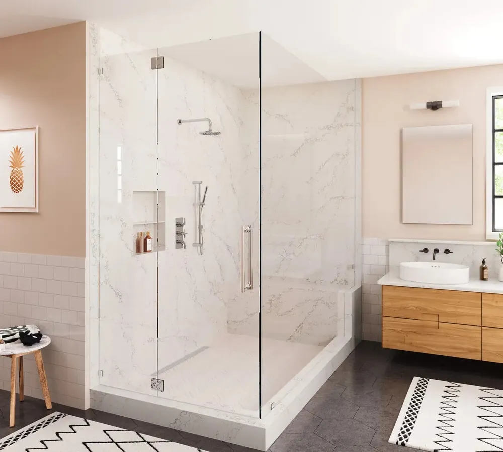Colton Cambria quartz with brass hardware