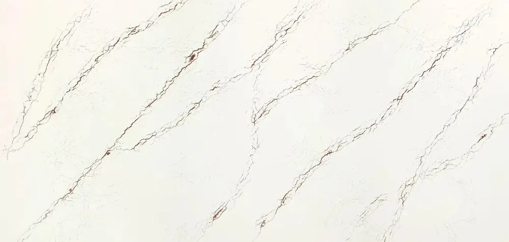 Inverness Frost Cambria quartz waterfall edge