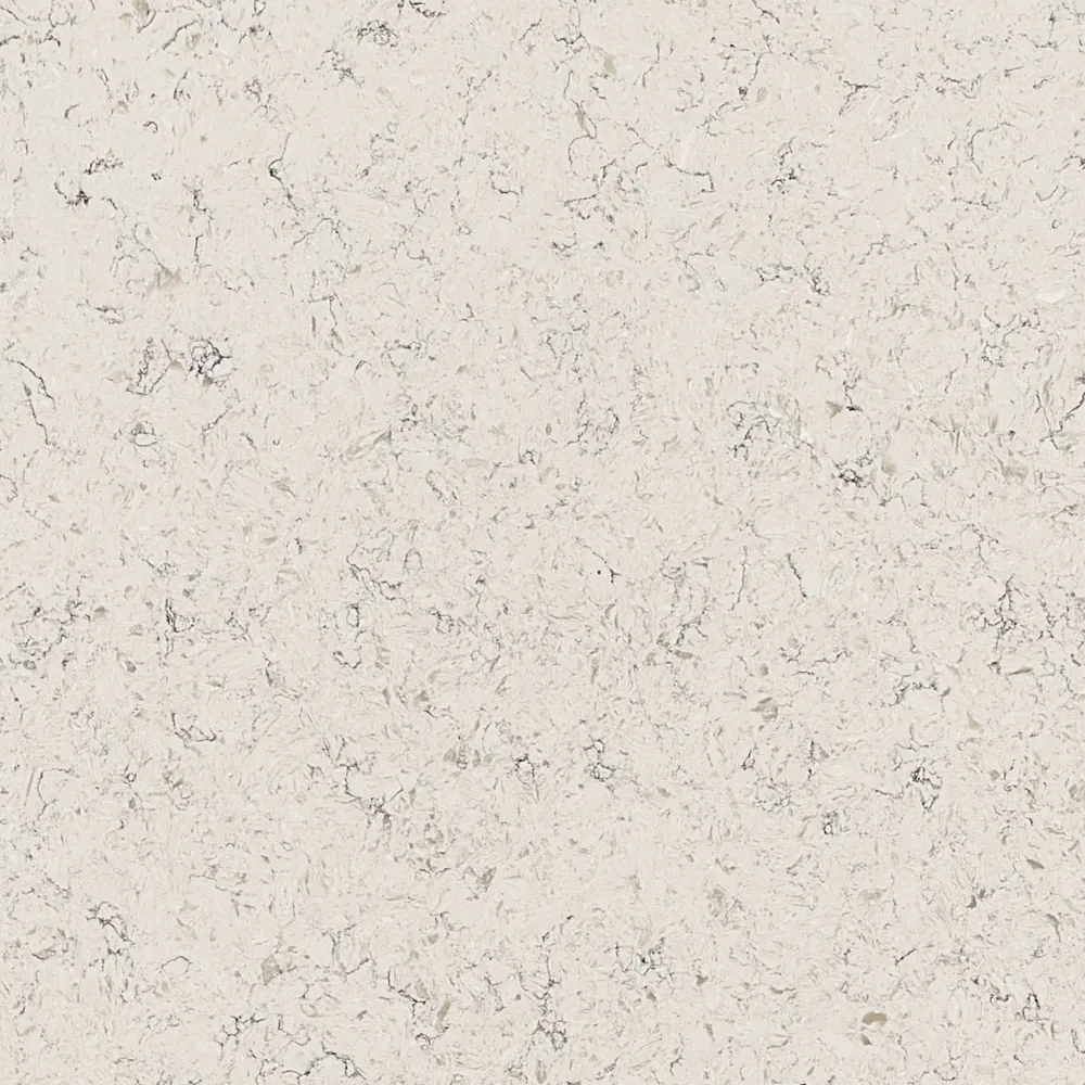 Alpine Winter Daltile quartz / porcelain with brass hardware