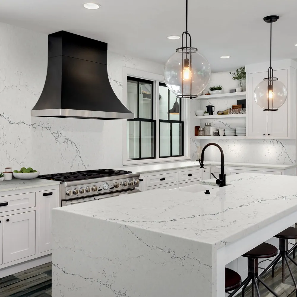 Broadway Black Daltile quartz / porcelain full slab