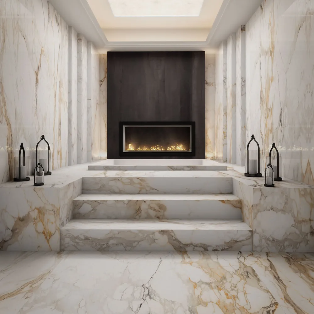 Calacatta Topaz Daltile quartz / porcelain full slab