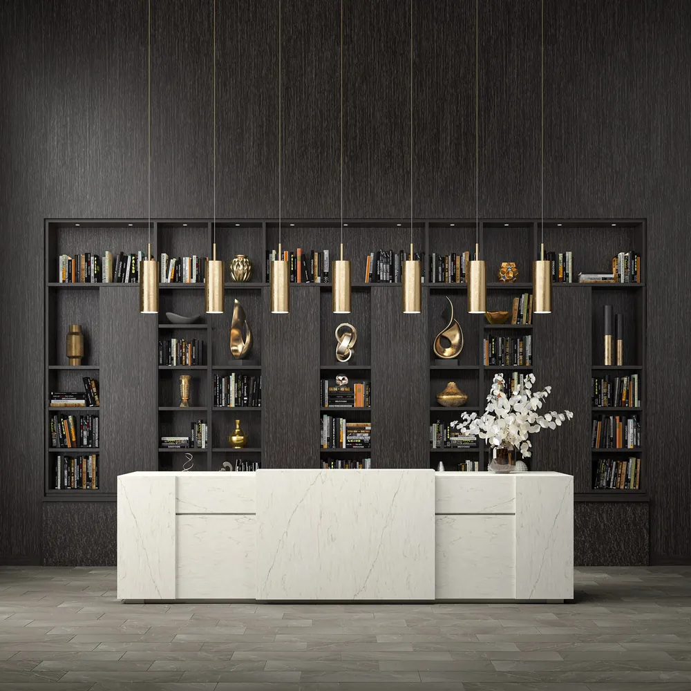 Freedom Calacatta Daltile quartz / porcelain installed countertop