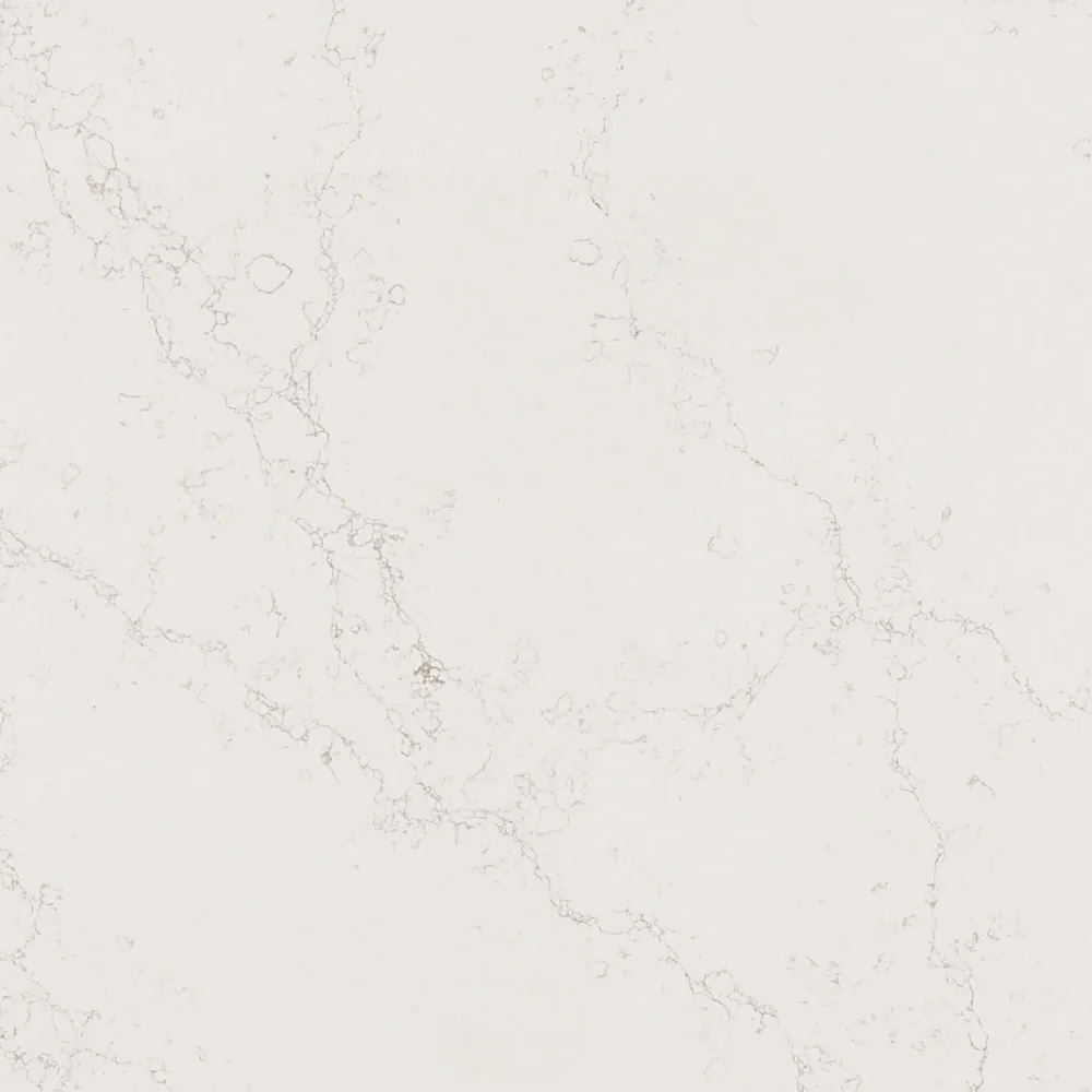 Freedom Calacatta Daltile quartz / porcelain waterfall edge