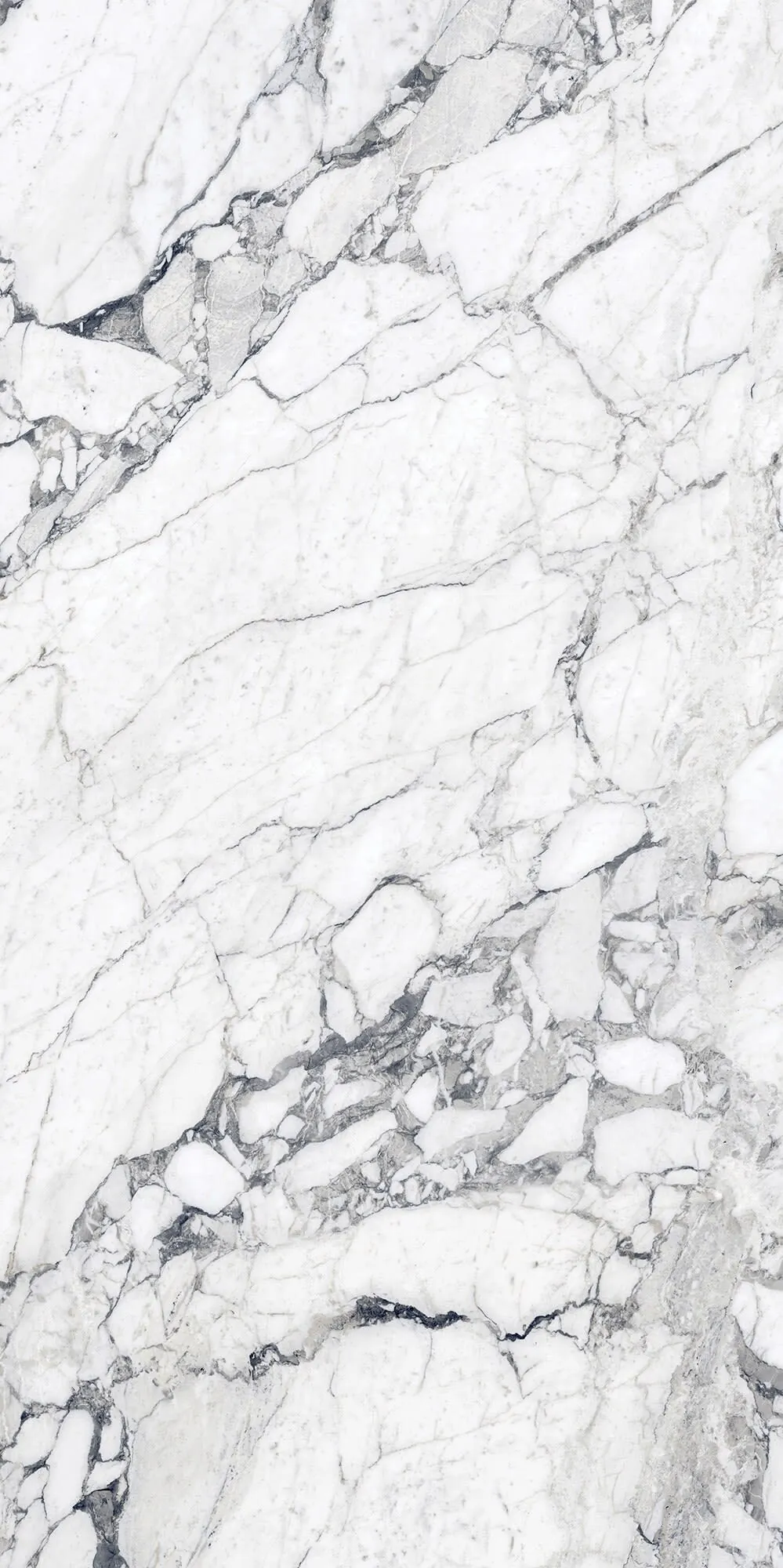Gypsum Calacatta Daltile quartz / porcelain waterfall edge