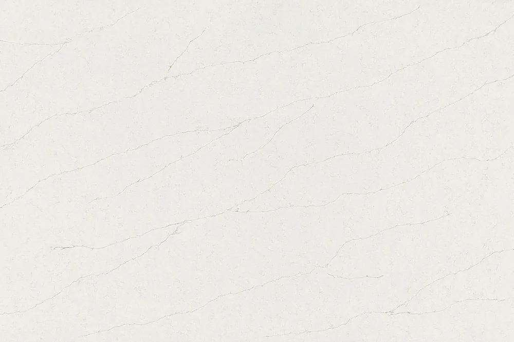 Liberty Calacatta Daltile quartz / porcelain waterfall edge