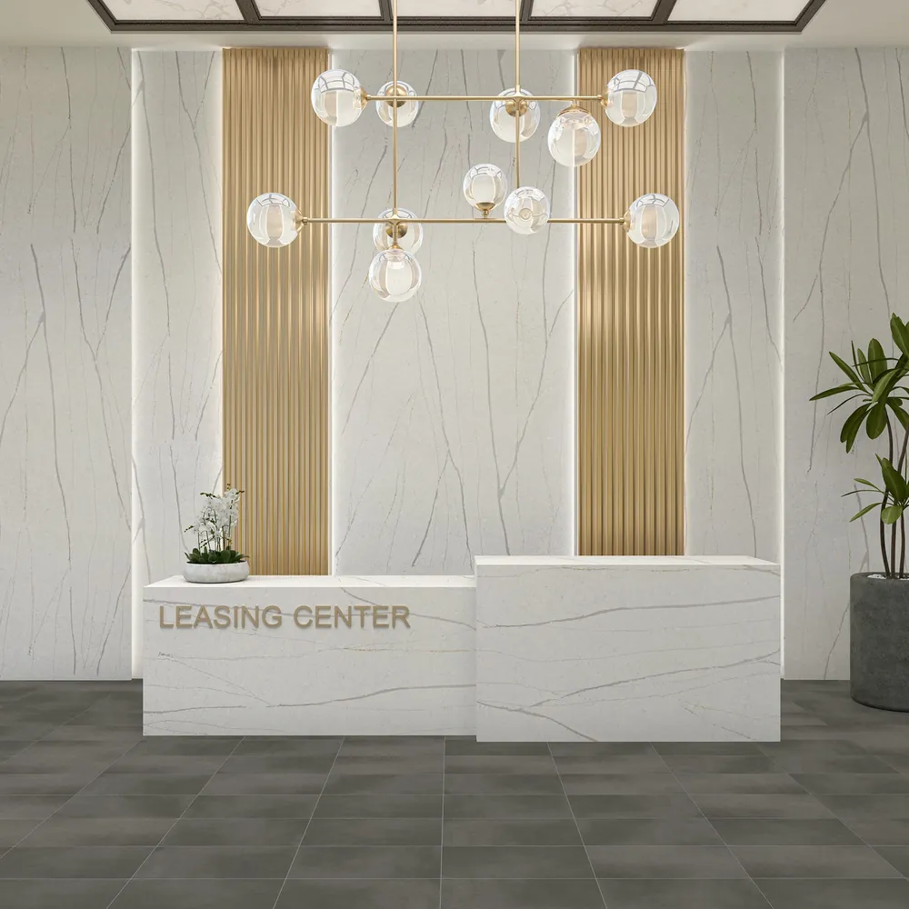 Monument White Daltile quartz / porcelain installed countertop