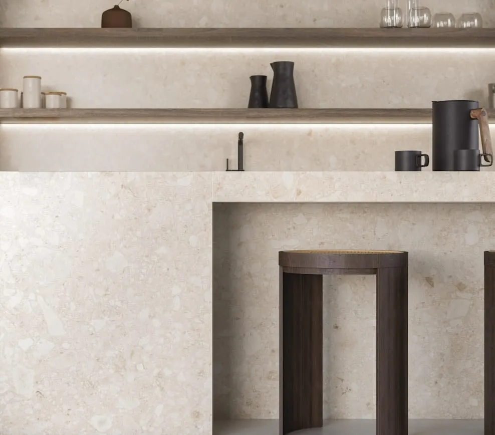 Ava Dekton sintered surface waterfall edge