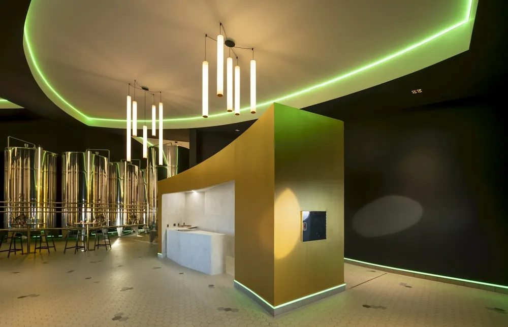 Bromo Dekton sintered surface waterfall edge