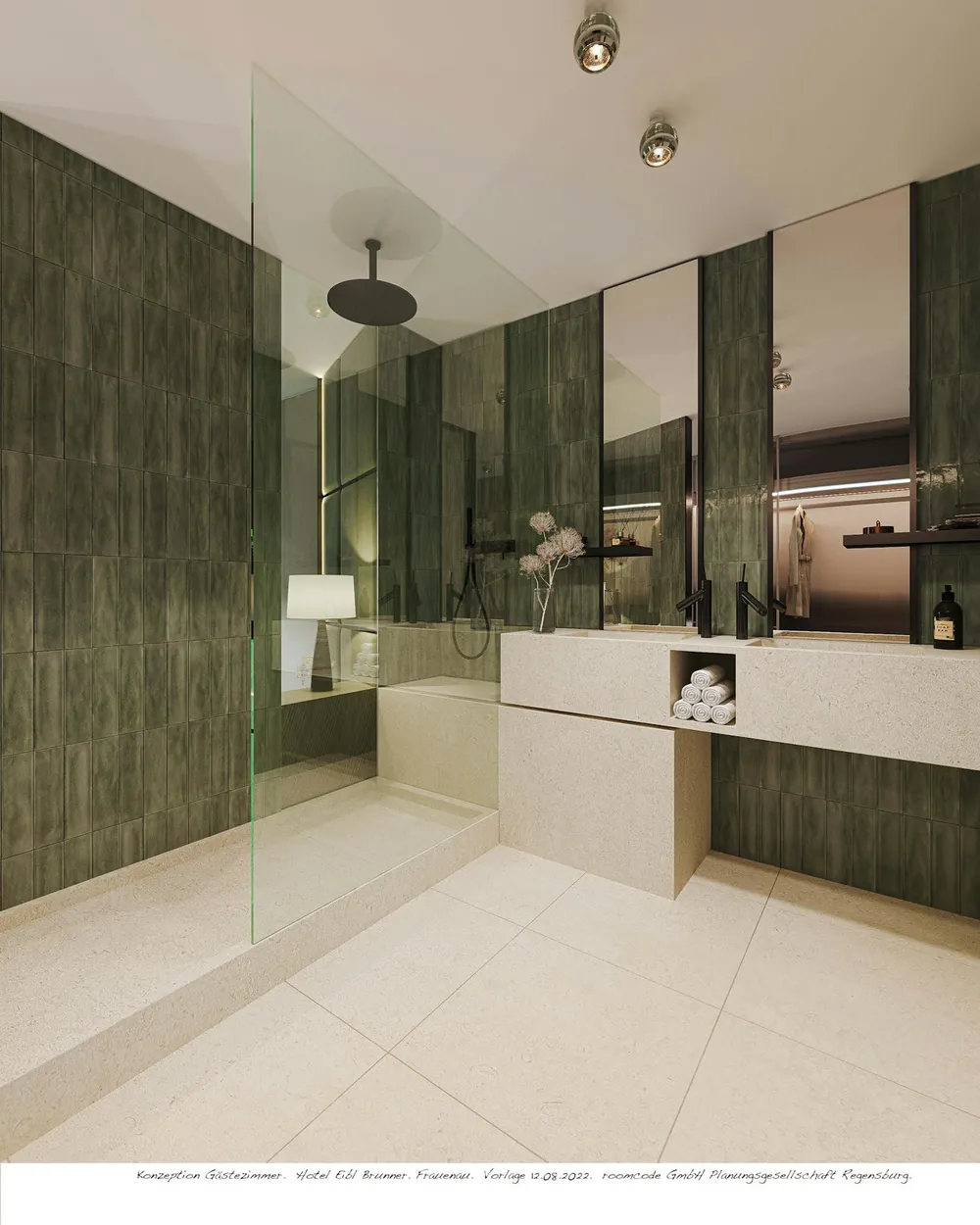 Danae Dekton sintered surface with brass hardware