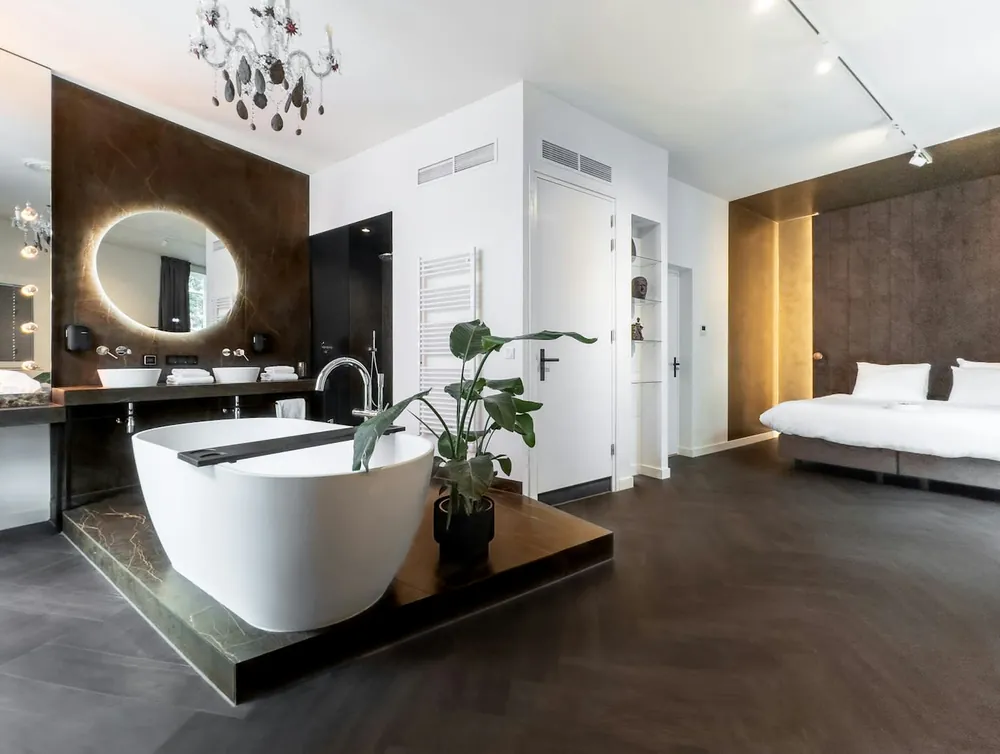 Laurent Dekton sintered surface with brass hardware