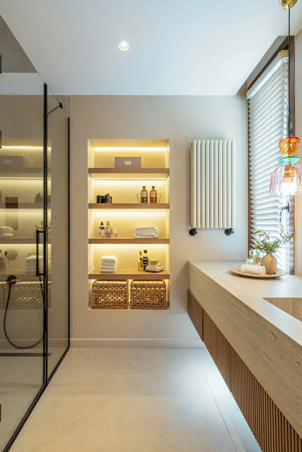Tk06 Marmorio Dekton sintered surface with brass hardware