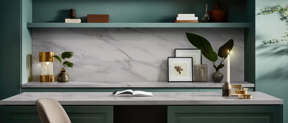 Calacatta Castana MSI quartz installed countertop