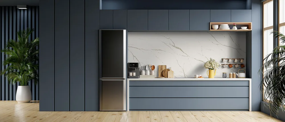 Calacatta Laza Oro quartz pattern close-up