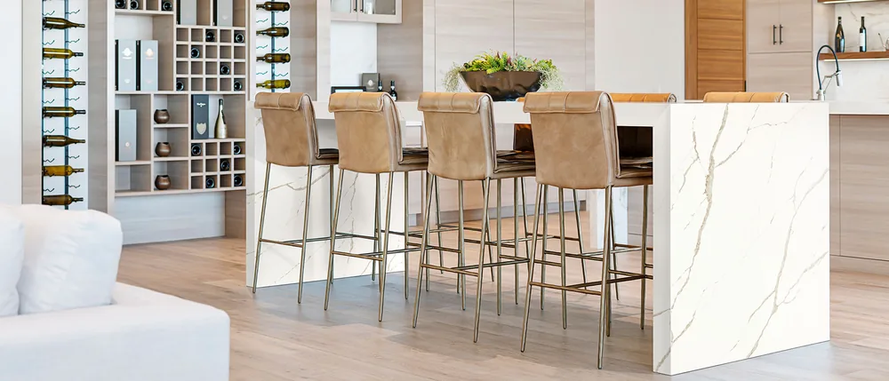 Calacatta Laza Oro on a kitchen island