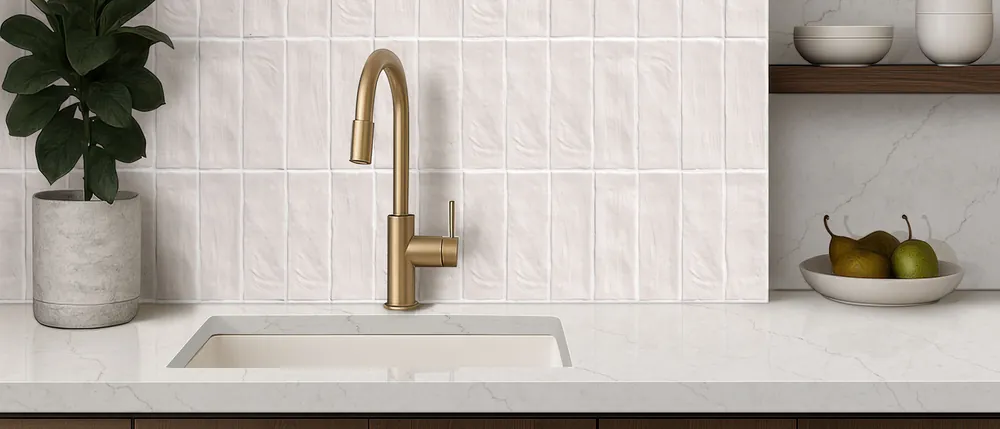 Calacatta Miraggio Sienna MSI quartz installed countertop