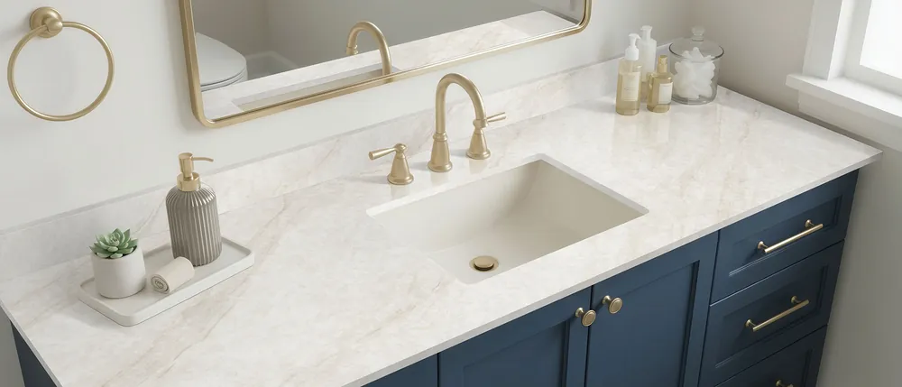 IvoriTaj MSI quartz with brass hardware