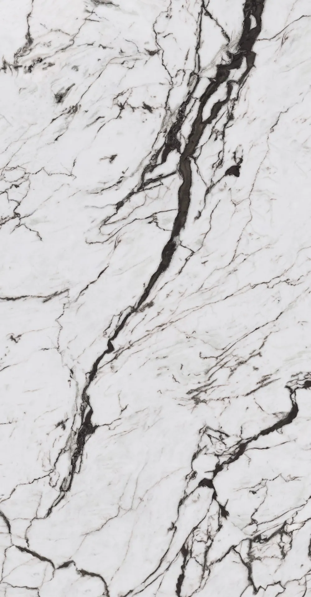Estatuario Neolith sintered stone with brass hardware
