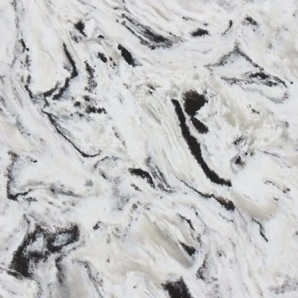 Pompeii Alaska Black quartz countertop slab
