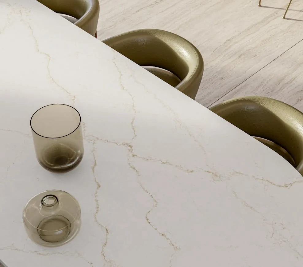 Blanc Elysee Silestone quartz installed countertop