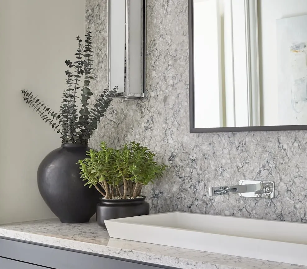 Lusso Silestone quartz waterfall edge