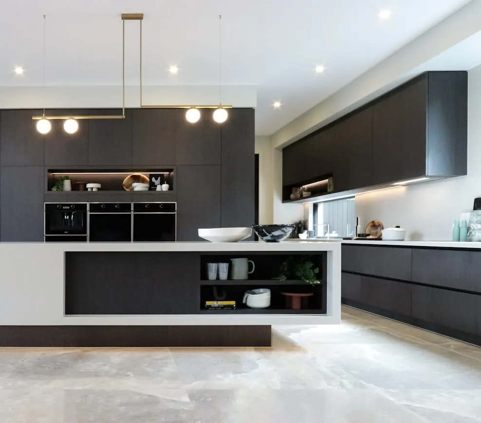 Nolita Silestone quartz with brass hardware