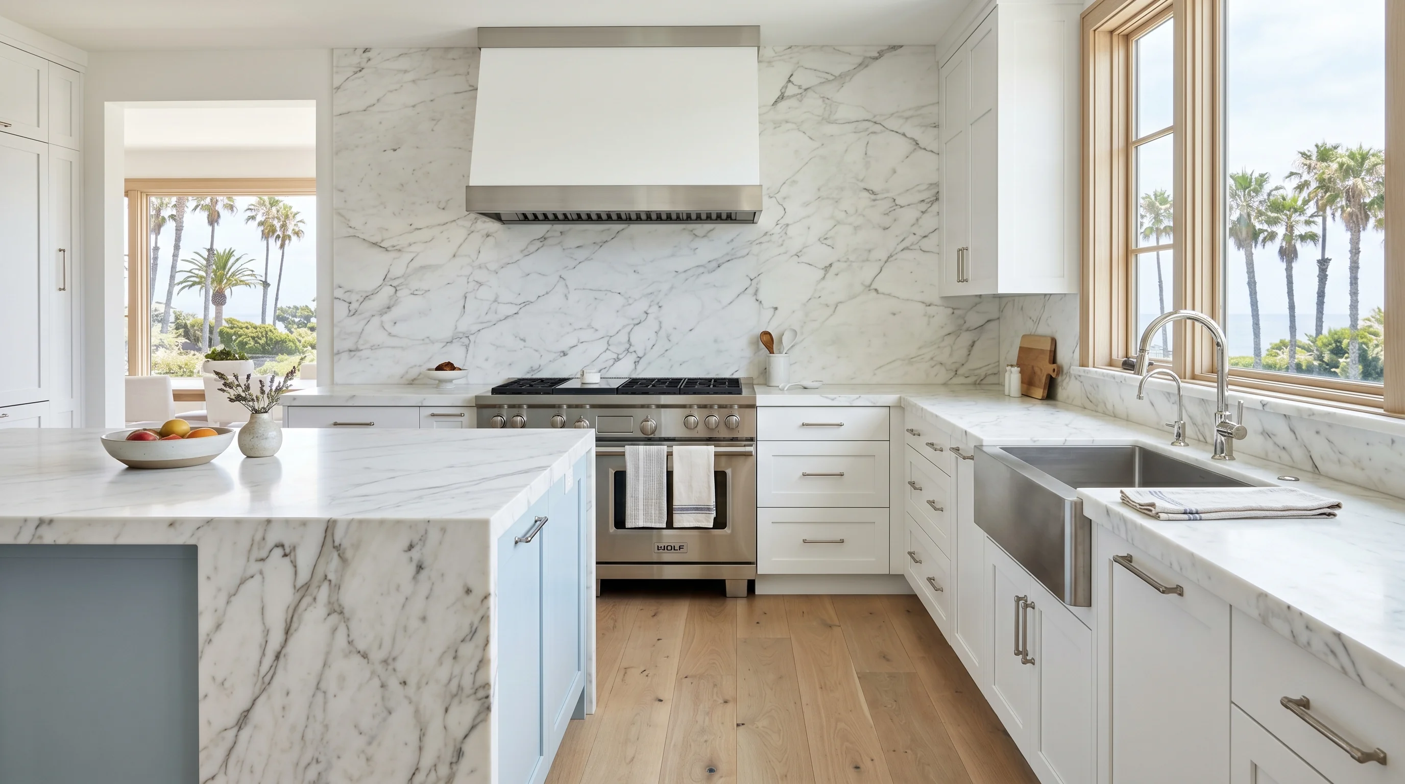 Two-tone Delray Beach kitchen showing scope of remodel investment