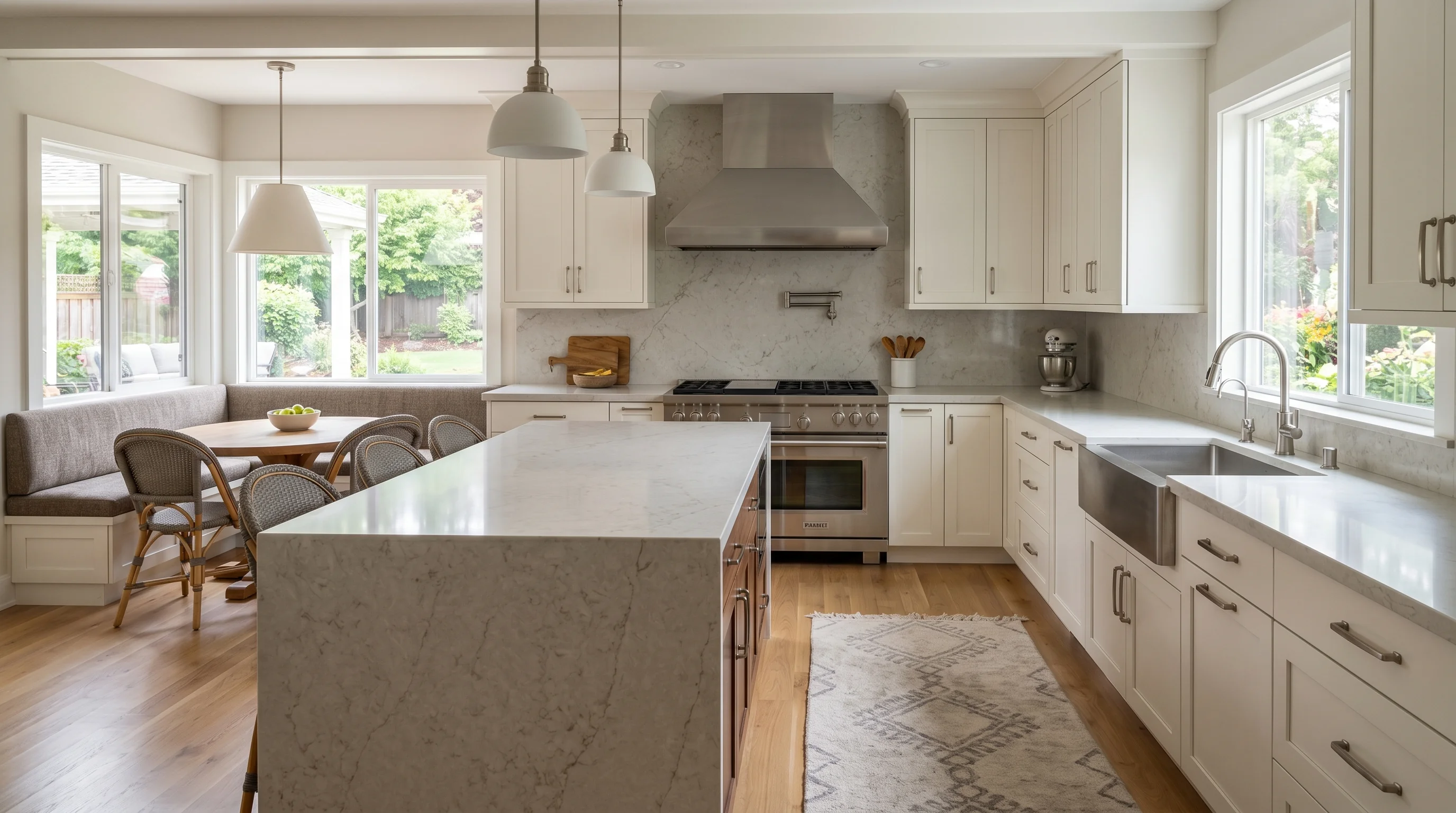 Two-tone Greenacres kitchen showing scope of remodel investment