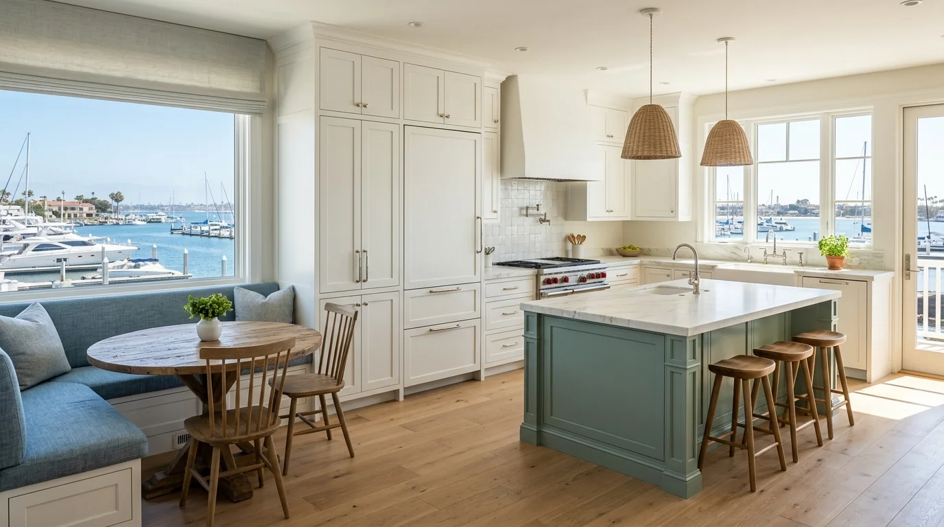 Jupiter kitchen with breakfast nook view and pantry-cabinetry wall