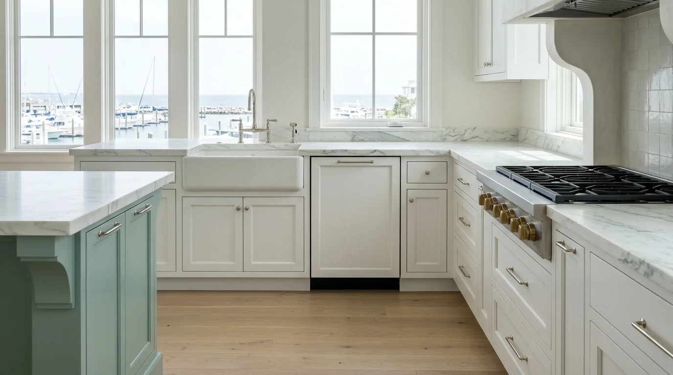 Jupiter kitchen remodeling installation in progress with cabinetry and stone countertops