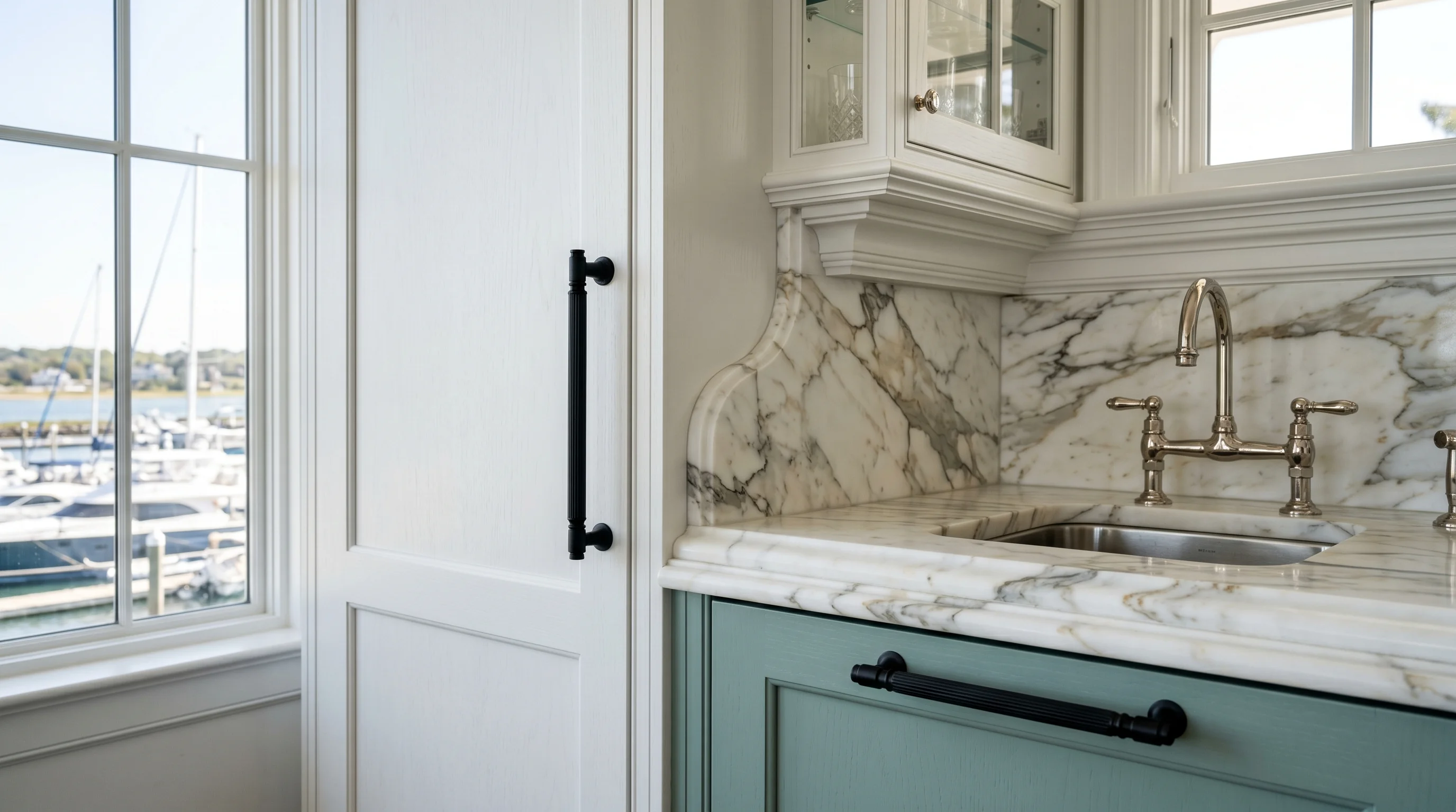 Luxury Slim Shaker kitchen cabinets in a Jupiter, Palm Beach County kitchen