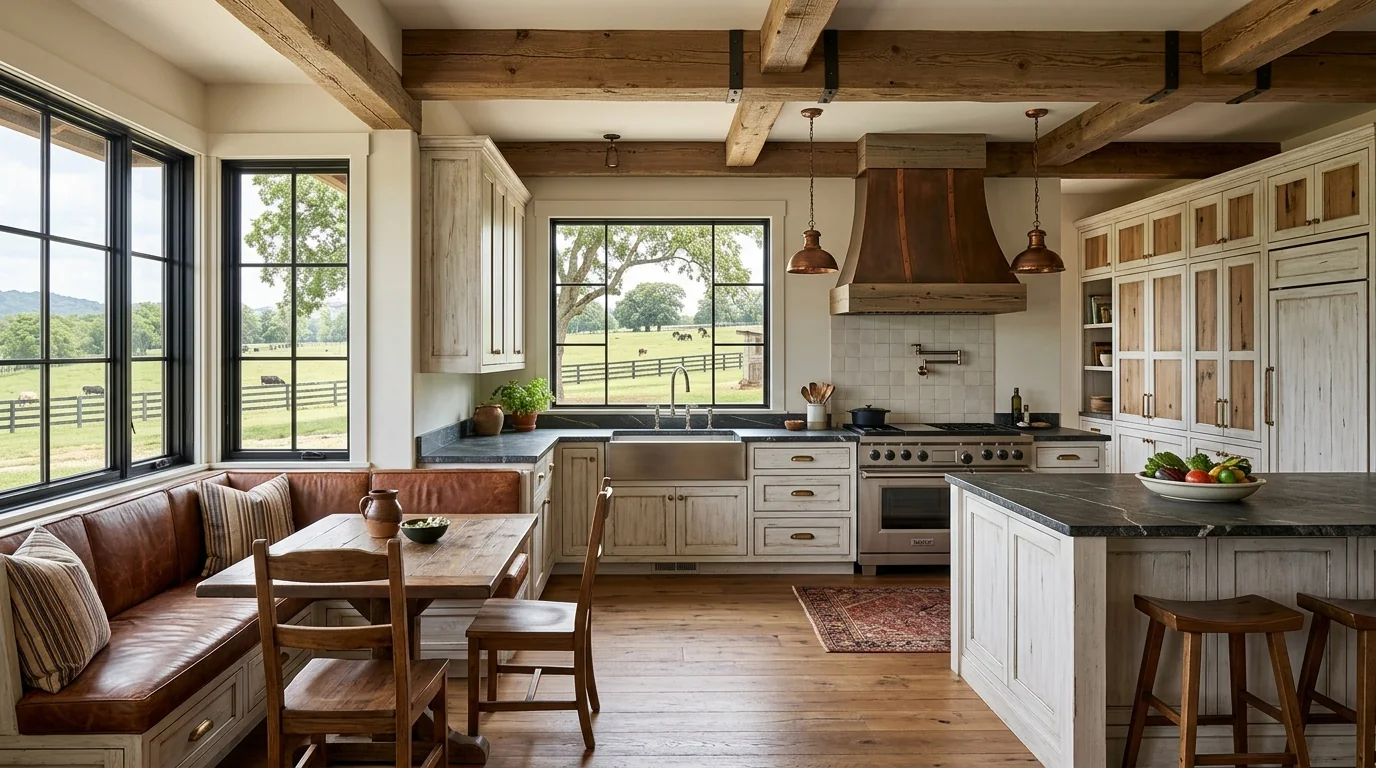 Loxahatchee Groves kitchen with breakfast nook view and pantry-cabinetry wall