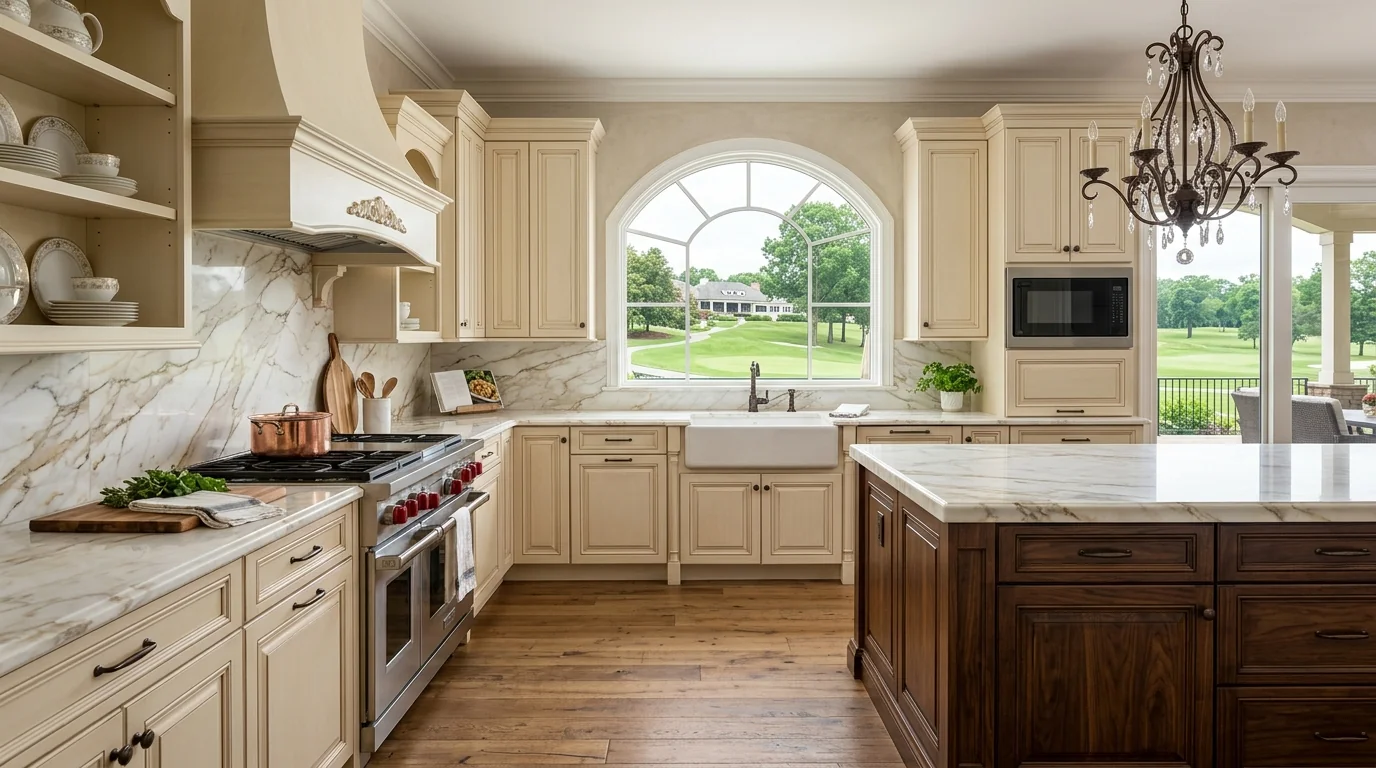Two-tone Palm Beach Gardens kitchen showing scope of remodel investment