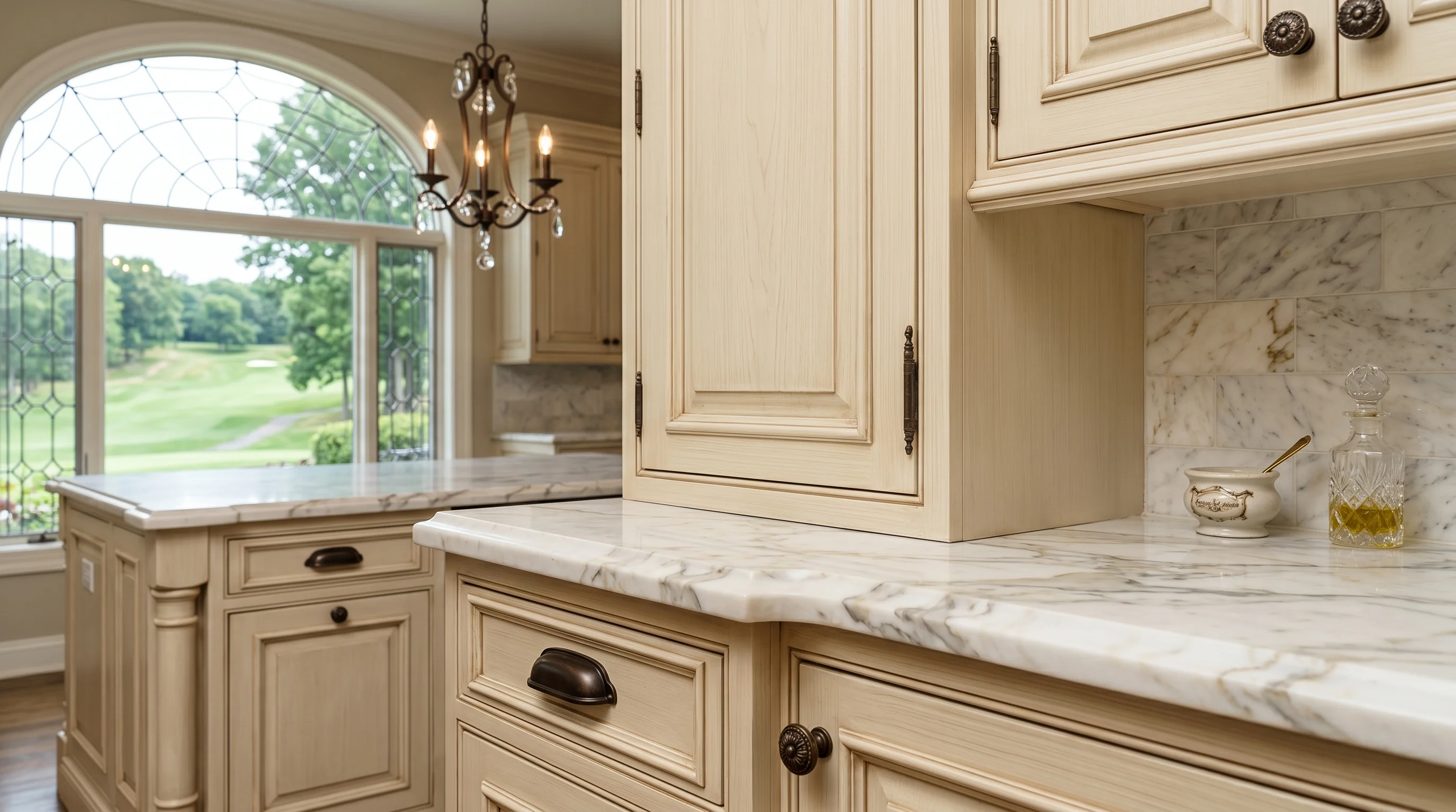Designer Slim Shaker kitchen cabinets in a Palm Beach Gardens, Palm Beach County kitchen