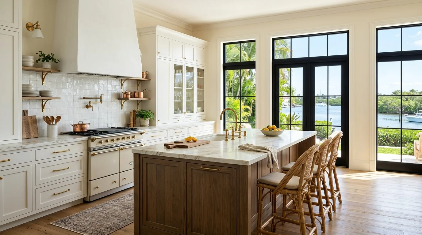 Two-tone Tequesta kitchen showing scope of remodel investment