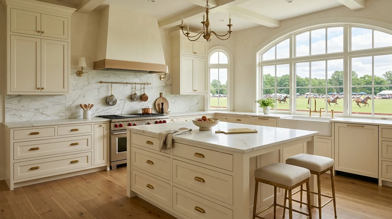 Two-tone Wellington kitchen showing scope of remodel investment