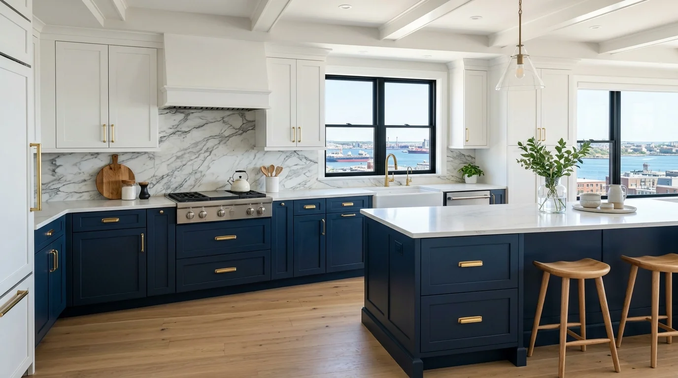 Two-tone West Palm Beach kitchen showing scope of remodel investment