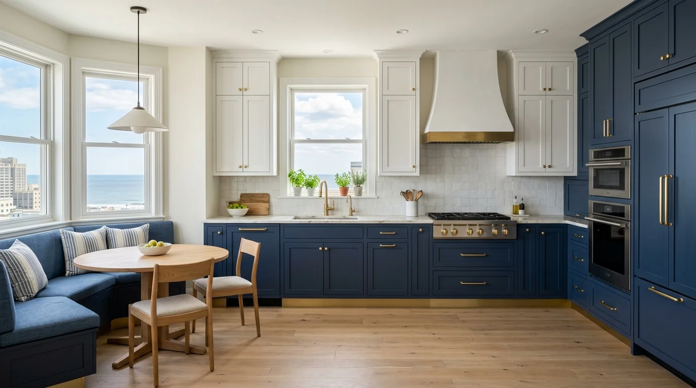 West Palm Beach kitchen with breakfast nook view and pantry-cabinetry wall