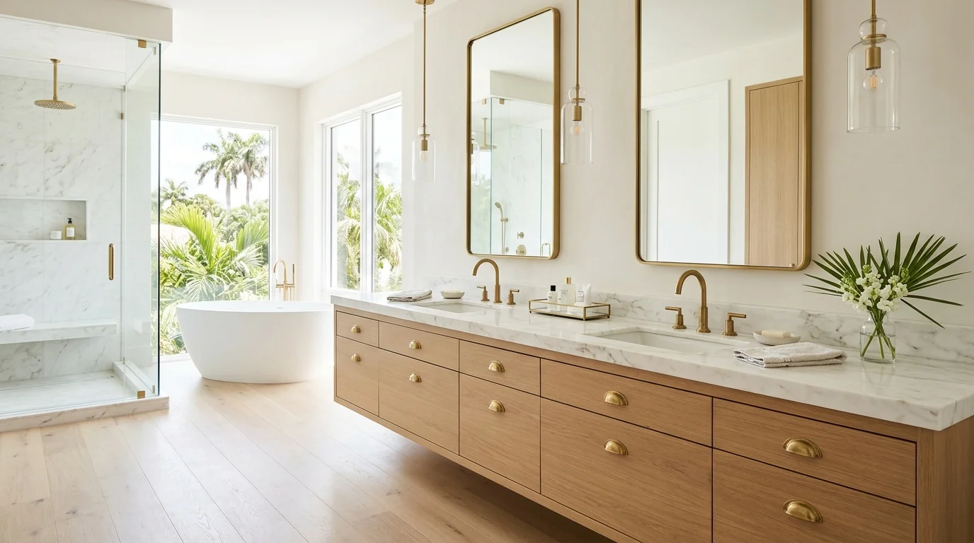Juno Beach kitchen with breakfast nook view and pantry-cabinetry wall