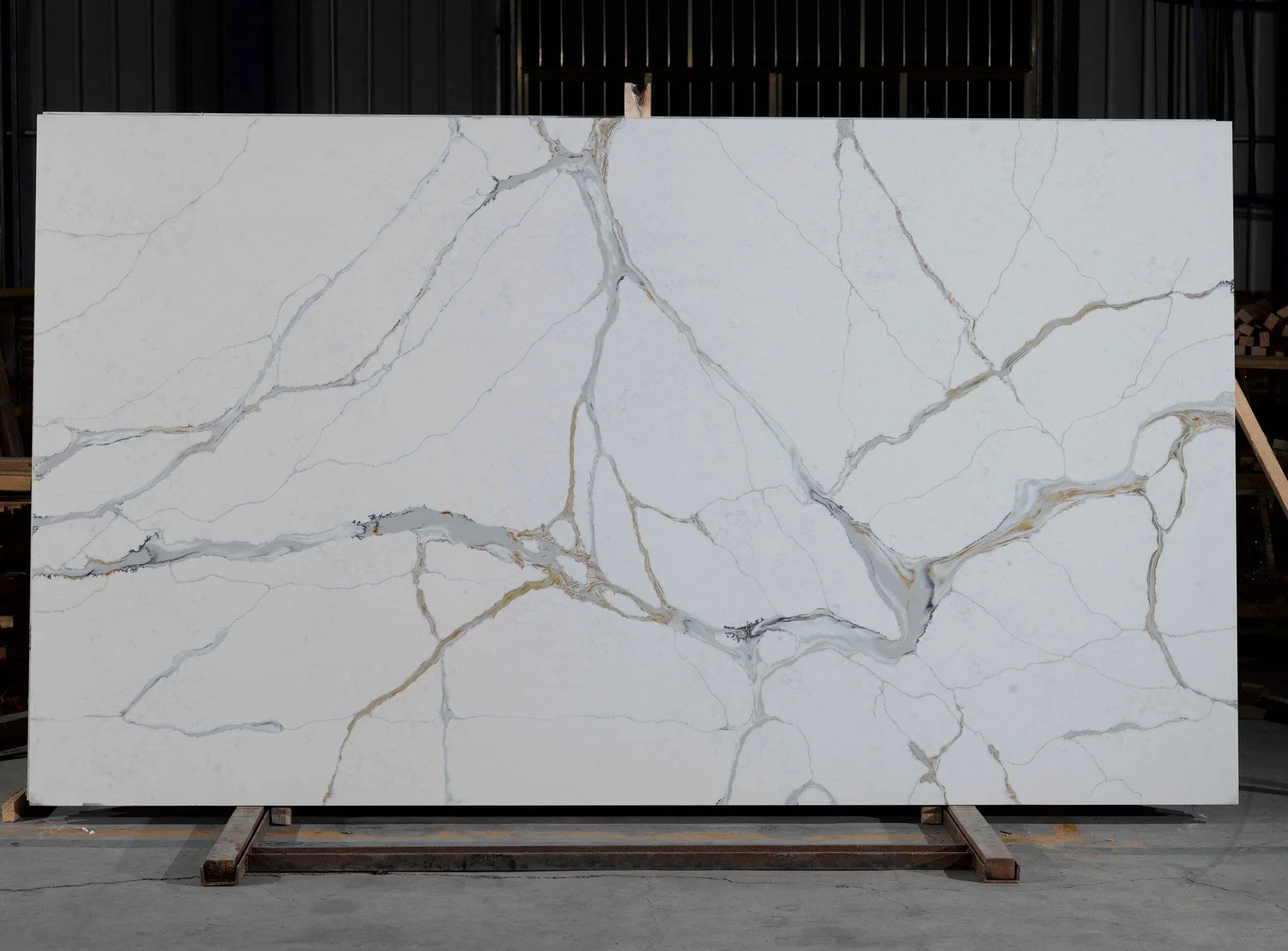 Calacatta Acadia Gold quartz slab