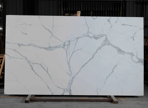 Calacatta Acadia Grey quartz slab