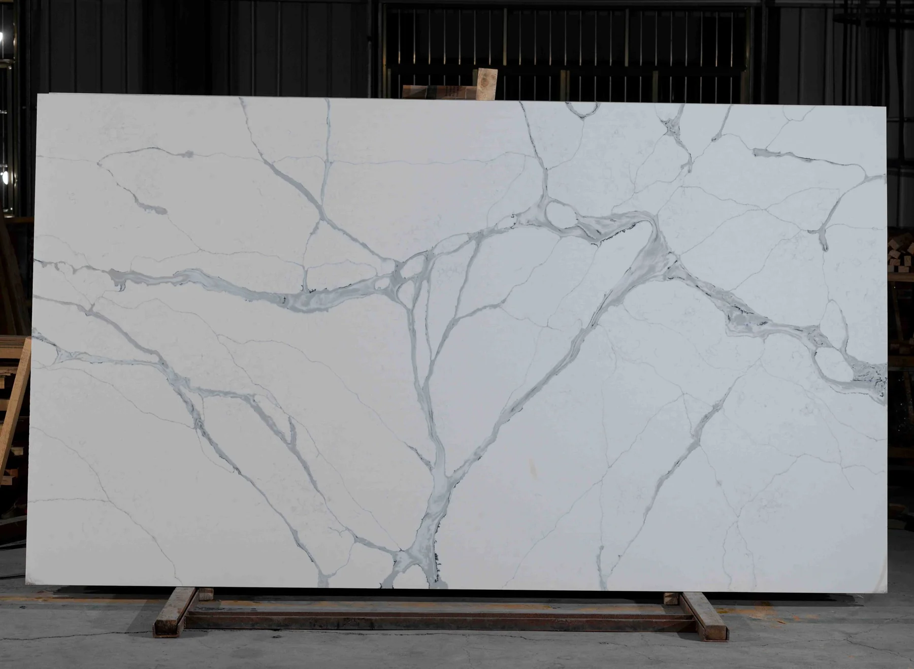 Calacatta Acadia Grey quartz slab