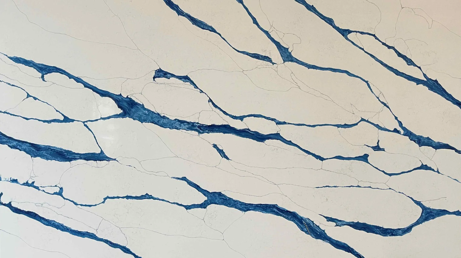 Calacatta Imperial Blue quartz slab
